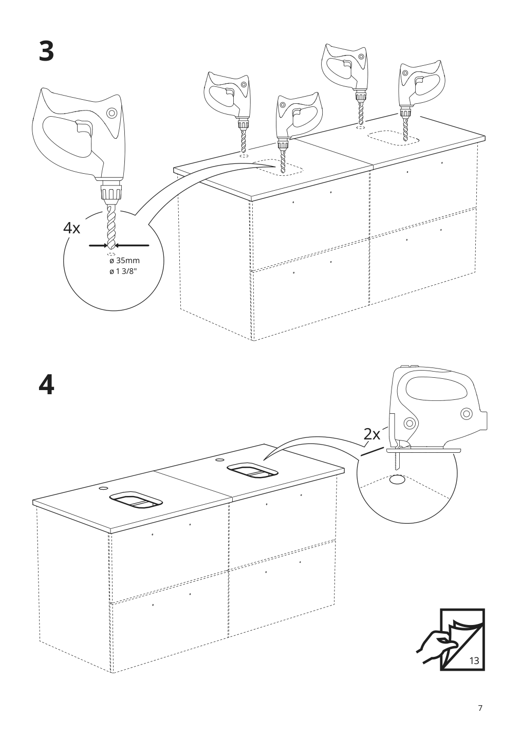 Assembly instructions for IKEA Kattevik countertop sink white | Page 7 - IKEA GODMORGON/TOLKEN / KATTEVIK sink cabinet with top + 15¾" sink 093.089.05