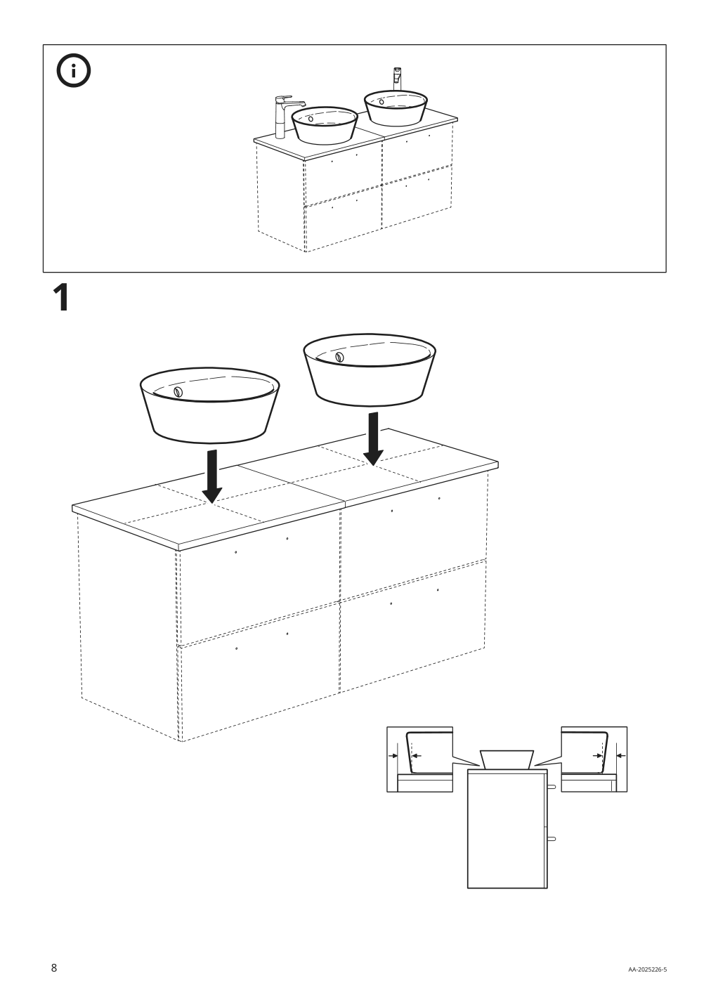 Assembly instructions for IKEA Kattevik countertop sink white | Page 8 - IKEA GODMORGON/TOLKEN / KATTEVIK sink cabinet with top + 15¾" sink 093.089.10