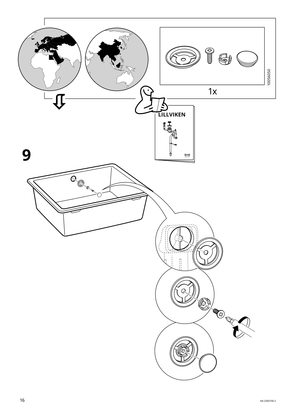 Assembly instructions for IKEA Kilsviken single bowl dual mount sink gray beige quartz composite gray | Page 16 - IKEA KILSVIKEN sink 393.370.20