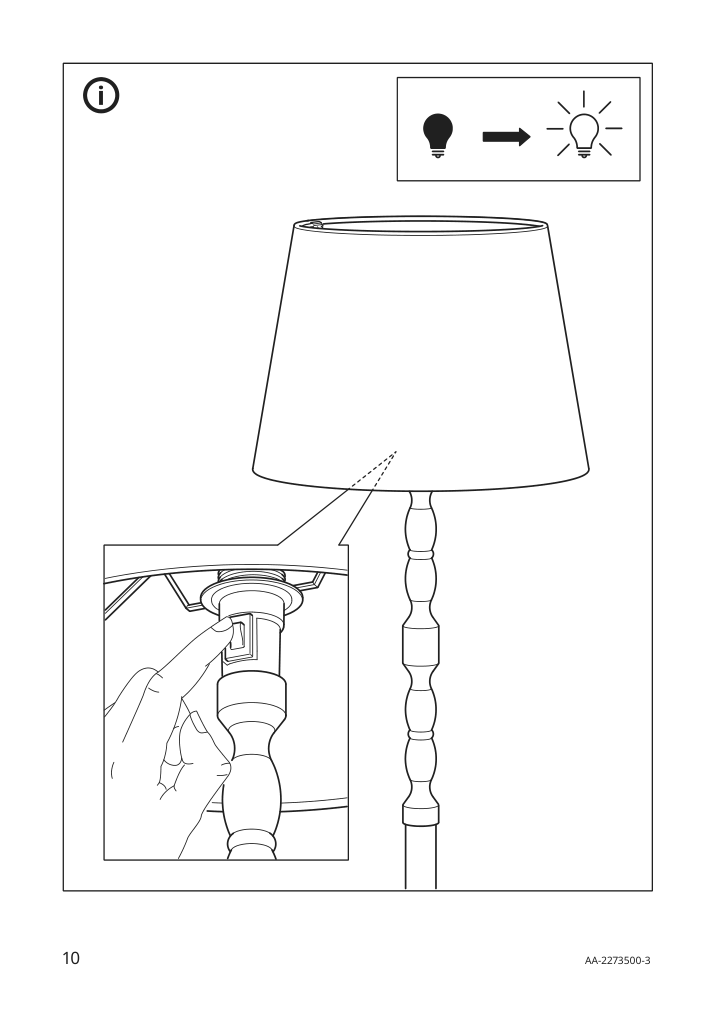 Assembly instructions for IKEA Kinnahult floor lamp ash white | Page 10 - IKEA KINNAHULT floor lamp 105.592.57