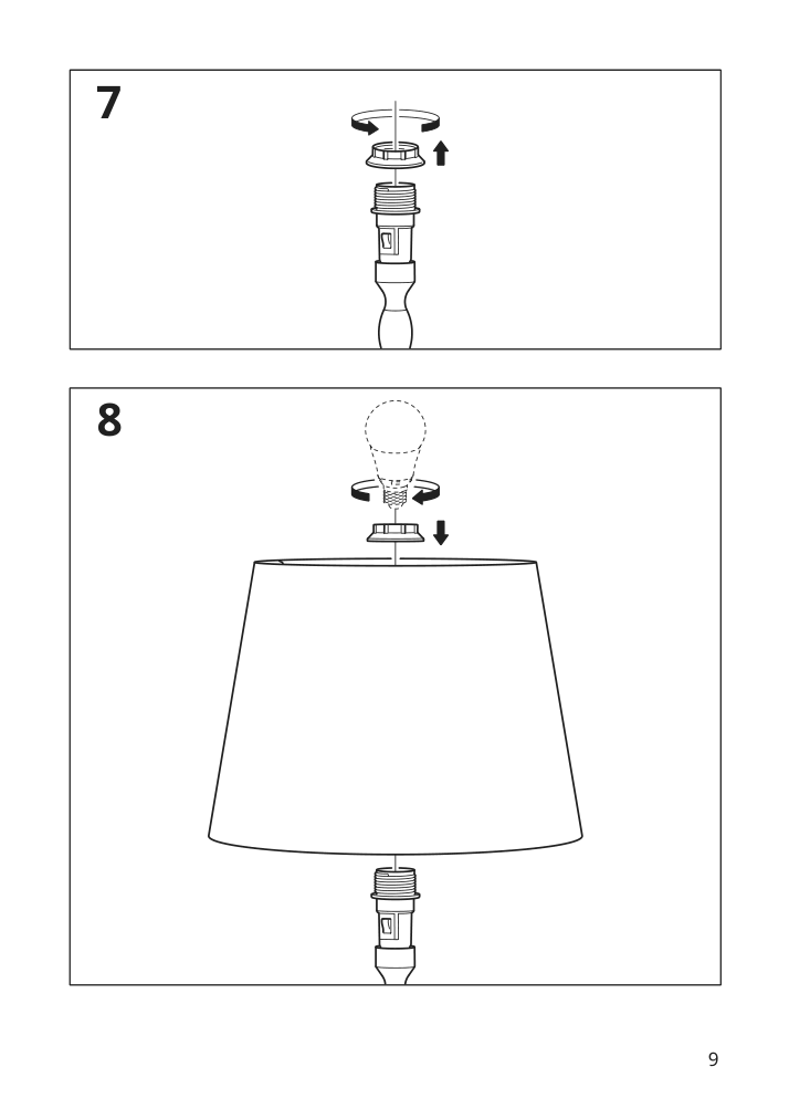 Assembly instructions for IKEA Kinnahult floor lamp ash white | Page 9 - IKEA KINNAHULT floor lamp 105.592.57