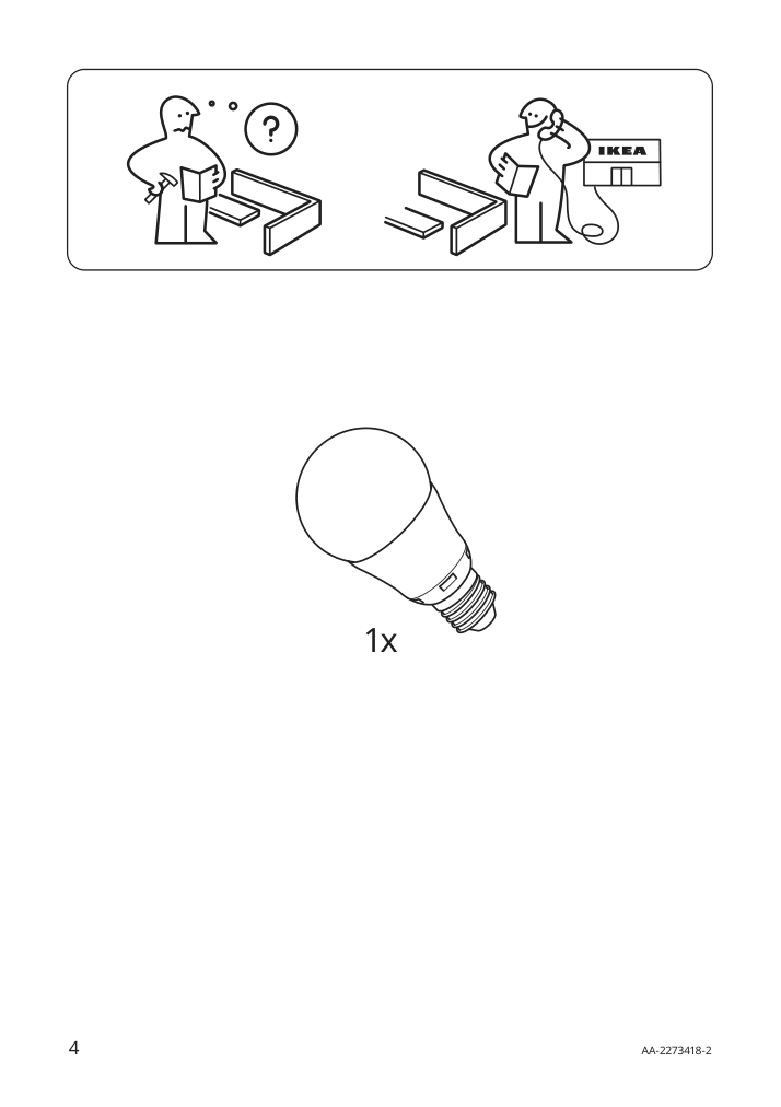 Assembly instructions for IKEA Kinnahult floor lamp with led bulb black ash black | Page 4 - IKEA KINNAHULT floor lamp with LED bulb 704.884.03