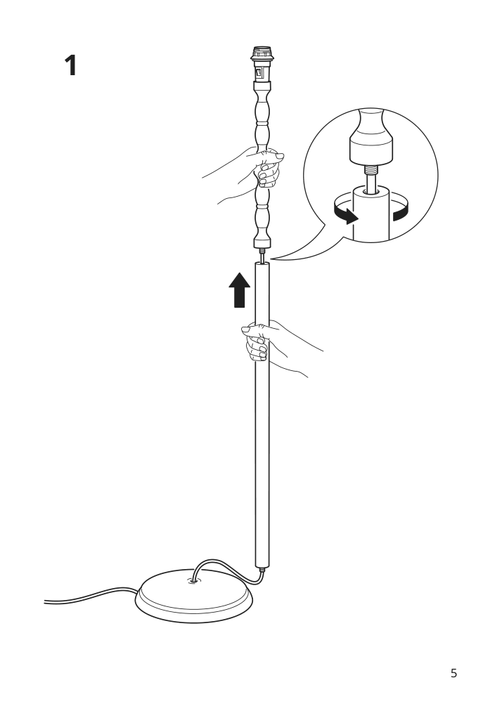 Assembly instructions for IKEA Kinnahult floor lamp with led bulb black ash black | Page 5 - IKEA KINNAHULT floor lamp with LED bulb 704.884.03