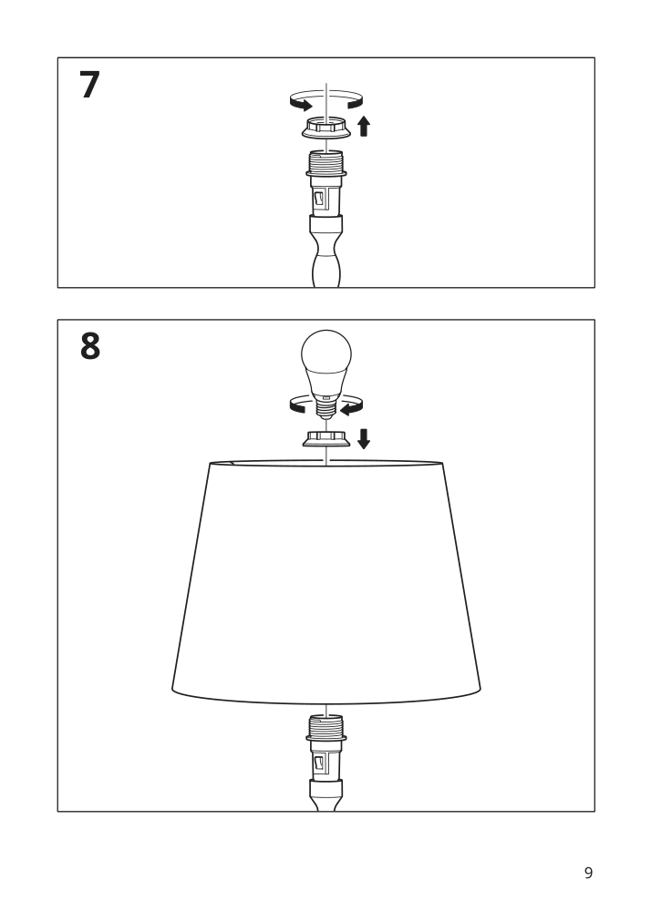 Assembly instructions for IKEA Kinnahult floor lamp with led bulb black ash black | Page 9 - IKEA KINNAHULT floor lamp with LED bulb 704.884.03