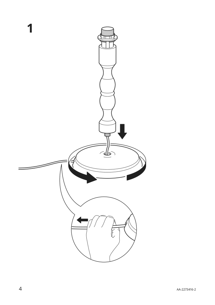 Assembly instructions for IKEA Kinnahult table lamp black ash black | Page 4 - IKEA KINNAHULT table lamp 704.883.99