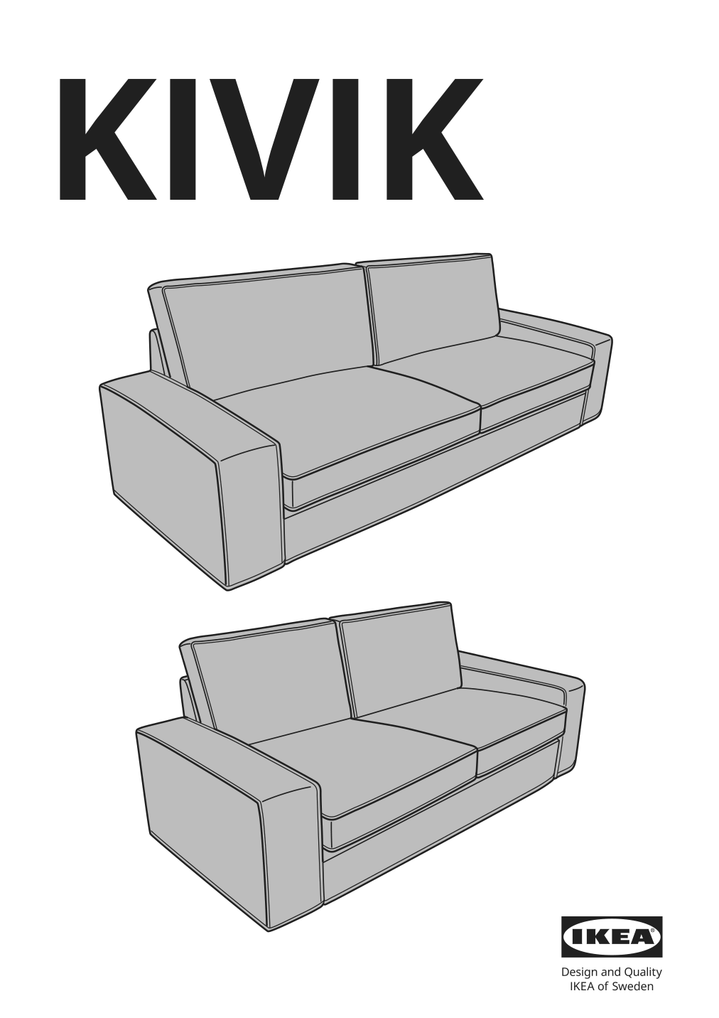 Assembly instructions for IKEA Kivik 3 5 seat sofa cover hillared beige | Page 1 - IKEA KIVIK 3.5-seat sofa cover 503.848.21