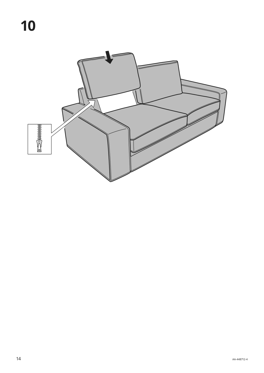 Assembly instructions for IKEA Kivik 3 5 seat sofa cover hillared beige | Page 14 - IKEA KIVIK 3.5-seat sofa cover 503.848.21