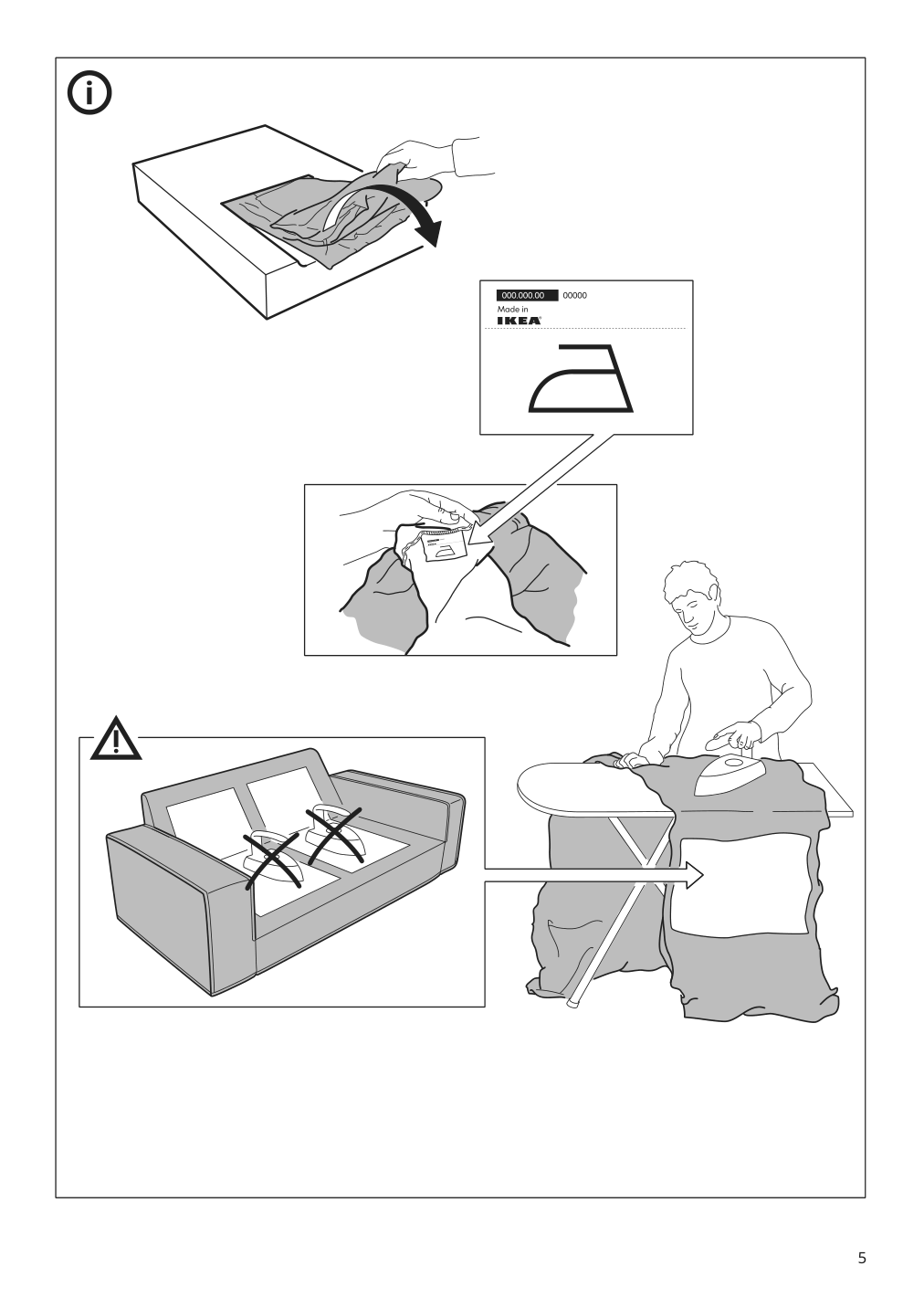 Assembly instructions for IKEA Kivik 3 5 seat sofa cover hillared beige | Page 5 - IKEA KIVIK 3.5-seat sofa cover 503.848.21