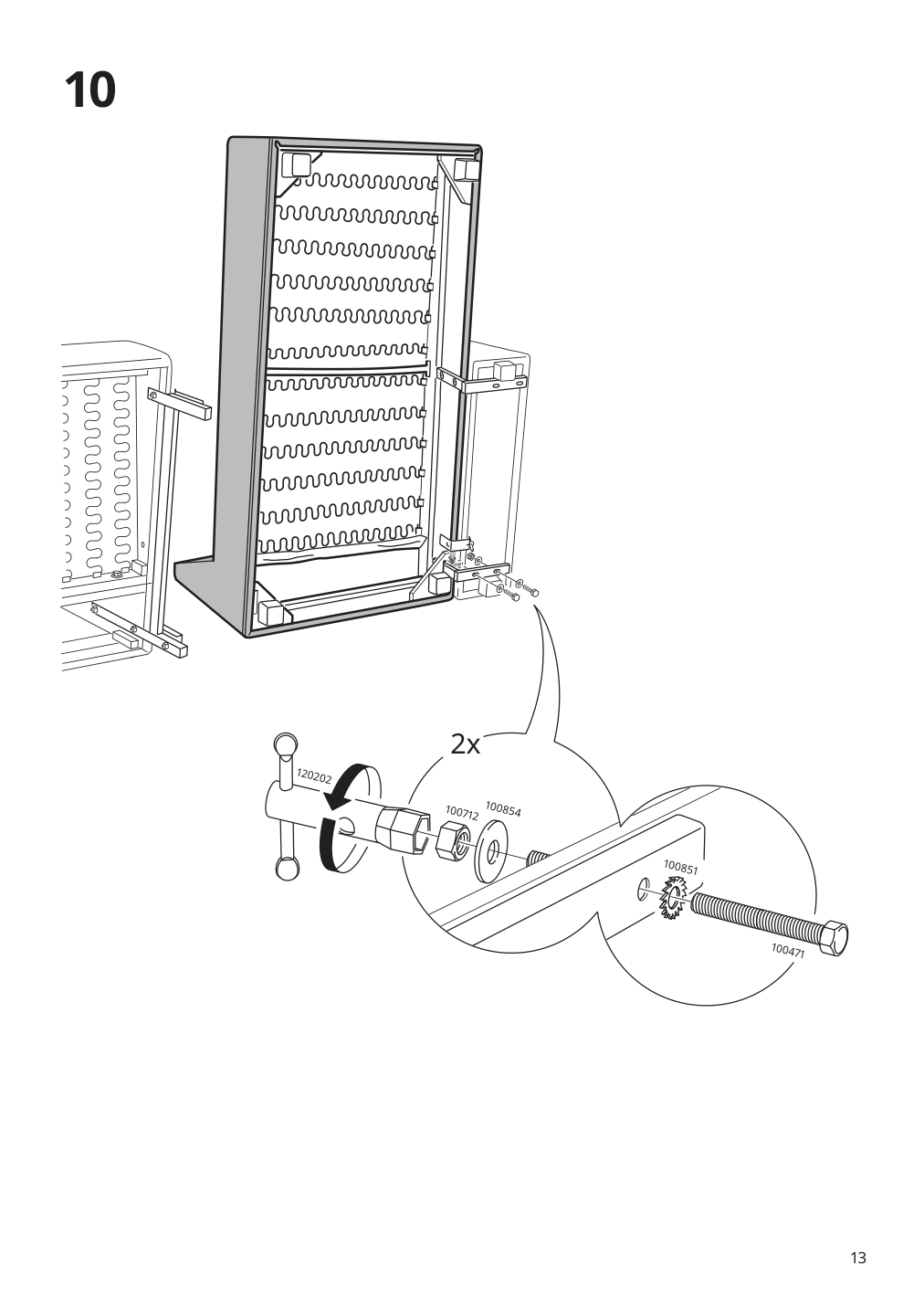 Assembly instructions for IKEA Kivik chaise cover gunnared light green | Page 13 - IKEA KIVIK chaise cover 905.171.50