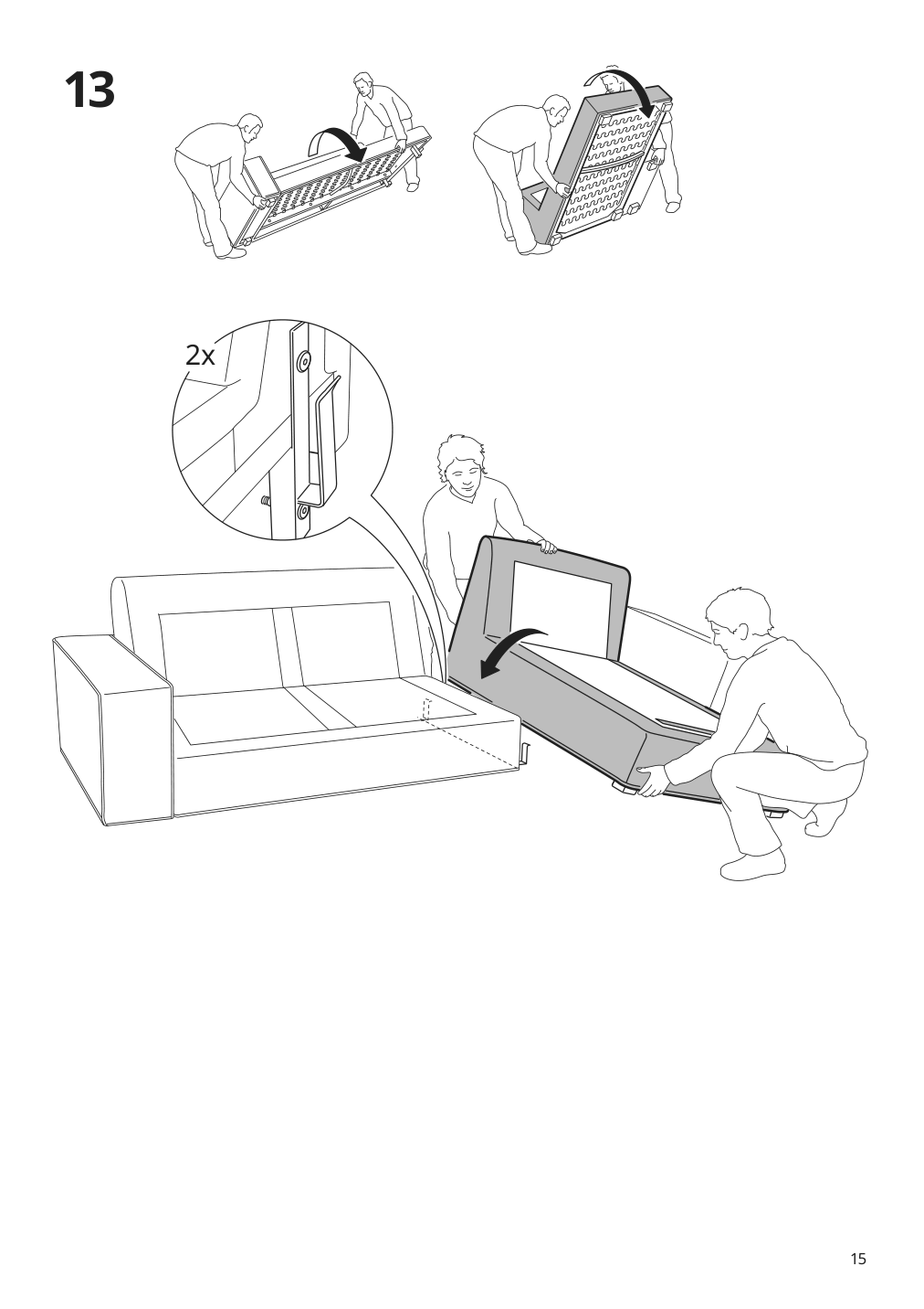 Assembly instructions for IKEA Kivik chaise cover gunnared light green | Page 15 - IKEA KIVIK chaise cover 905.171.50