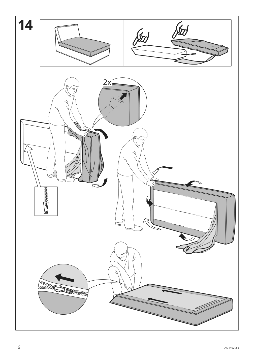 Assembly instructions for IKEA Kivik chaise cover gunnared beige | Page 16 - IKEA KIVIK corner sectional, 5-seat w chaise 594.847.17