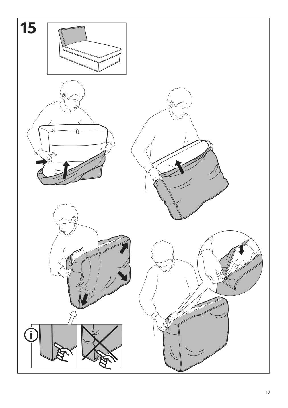 Assembly instructions for IKEA Kivik chaise cover tallmyra light green | Page 17 - IKEA KIVIK sectional 6-seat crn/chaise 794.846.98