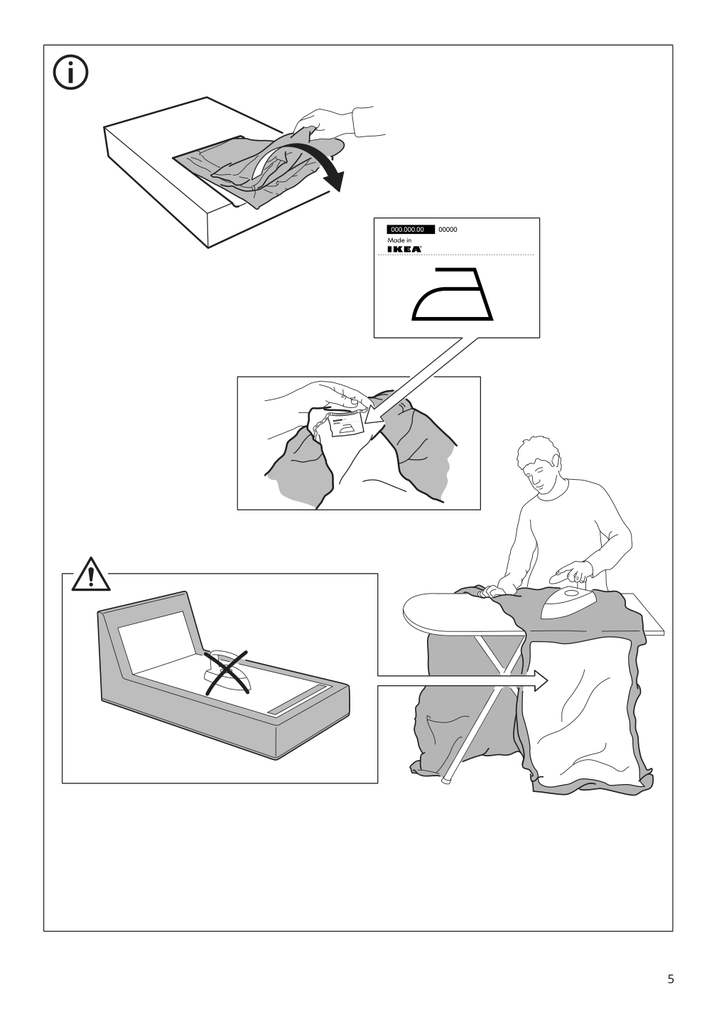 Assembly instructions for IKEA Kivik chaise cover tresund anthracite | Page 5 - IKEA KIVIK sofa with chaise 994.828.39