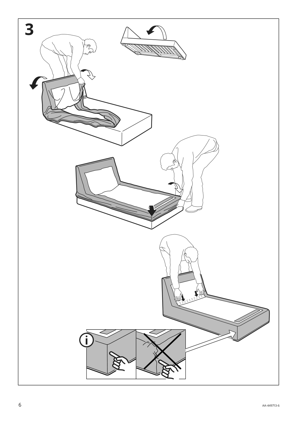 Assembly instructions for IKEA Kivik chaise cover gunnared light green | Page 6 - IKEA KIVIK sofa with chaise 194.848.18