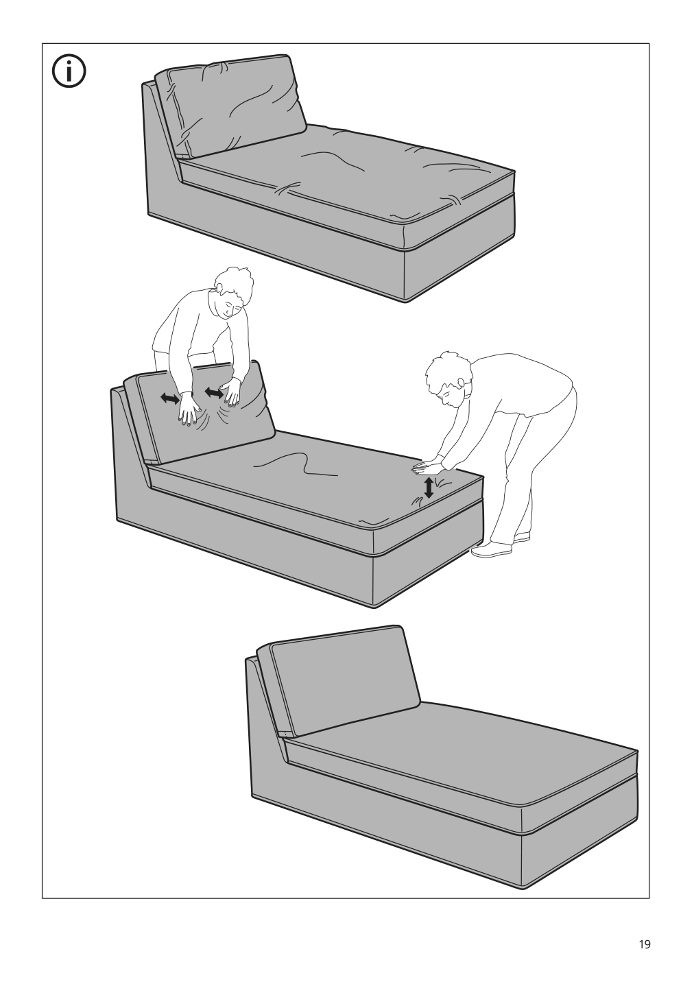 Assembly instructions for IKEA Kivik chaise cover hillared dark blue | Page 19 - IKEA KIVIK chaise cover 303.488.86