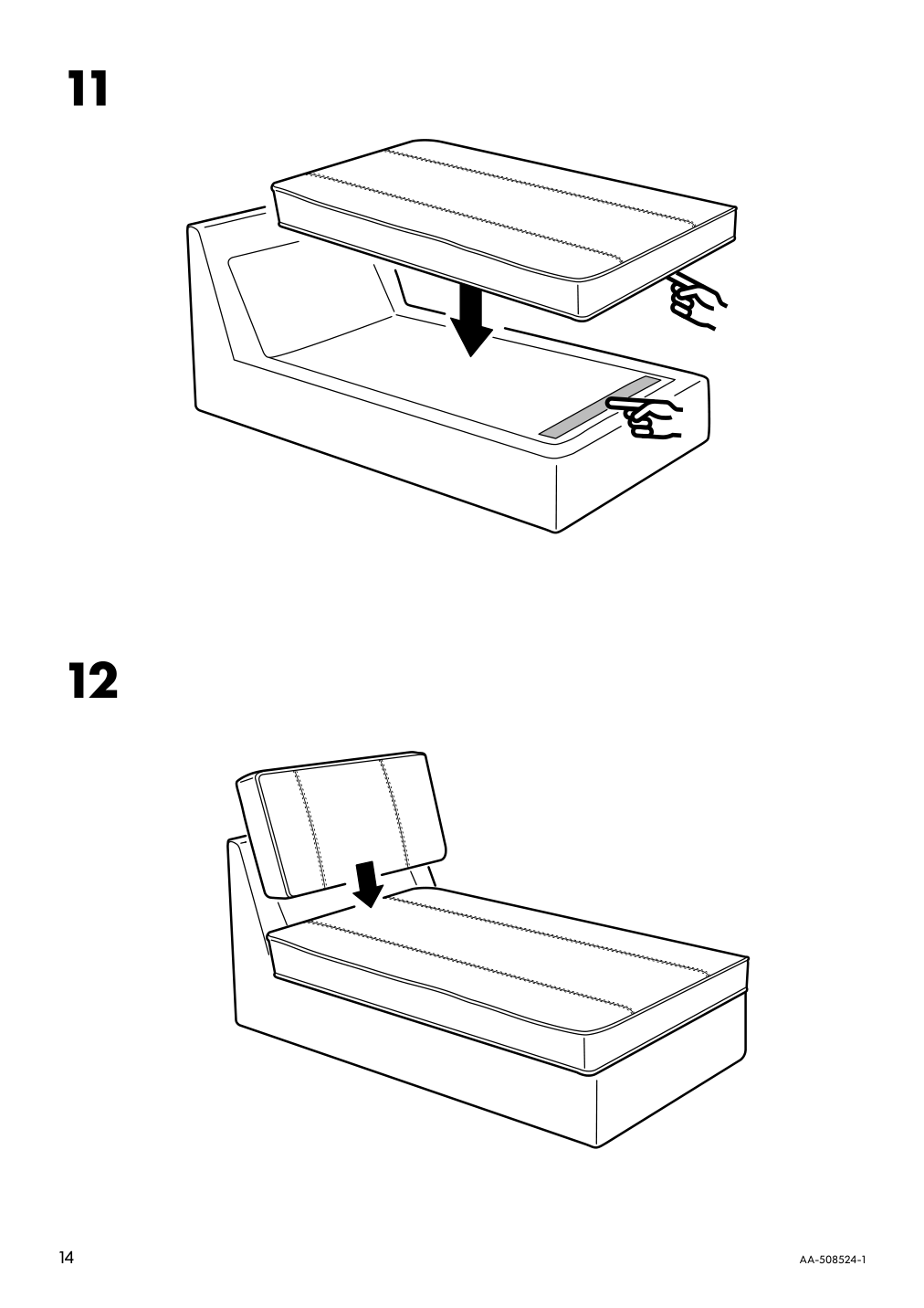 Assembly instructions for IKEA Kivik chaise grann bomstad black | Page 14 - IKEA KIVIK sectional, 4-seat 394.431.91