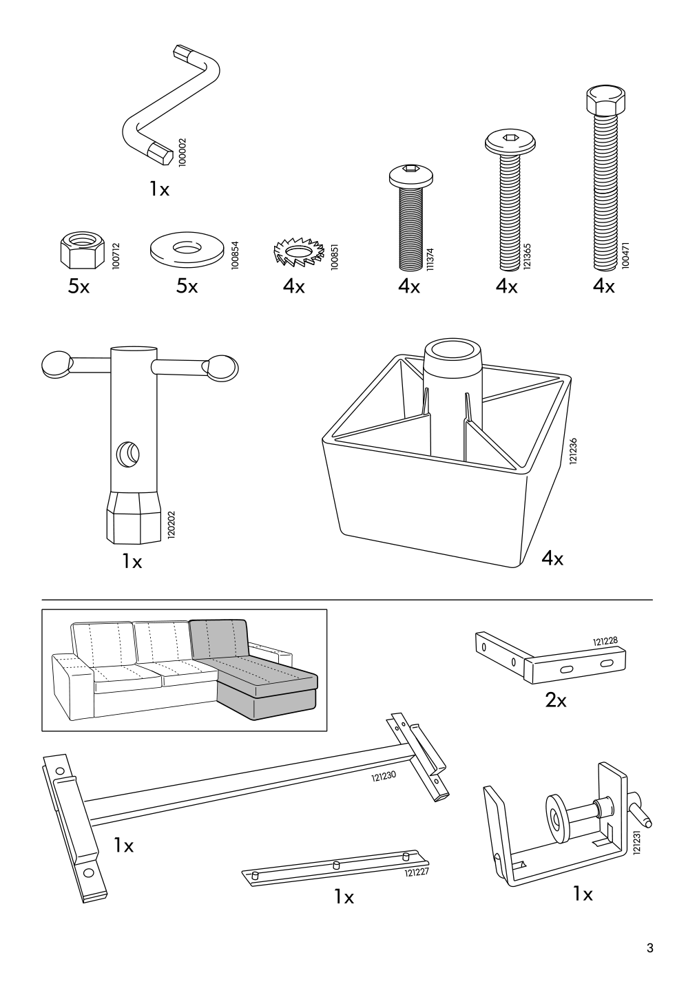 Assembly instructions for IKEA Kivik chaise grann bomstad black | Page 3 - IKEA KIVIK sofa 894.431.84