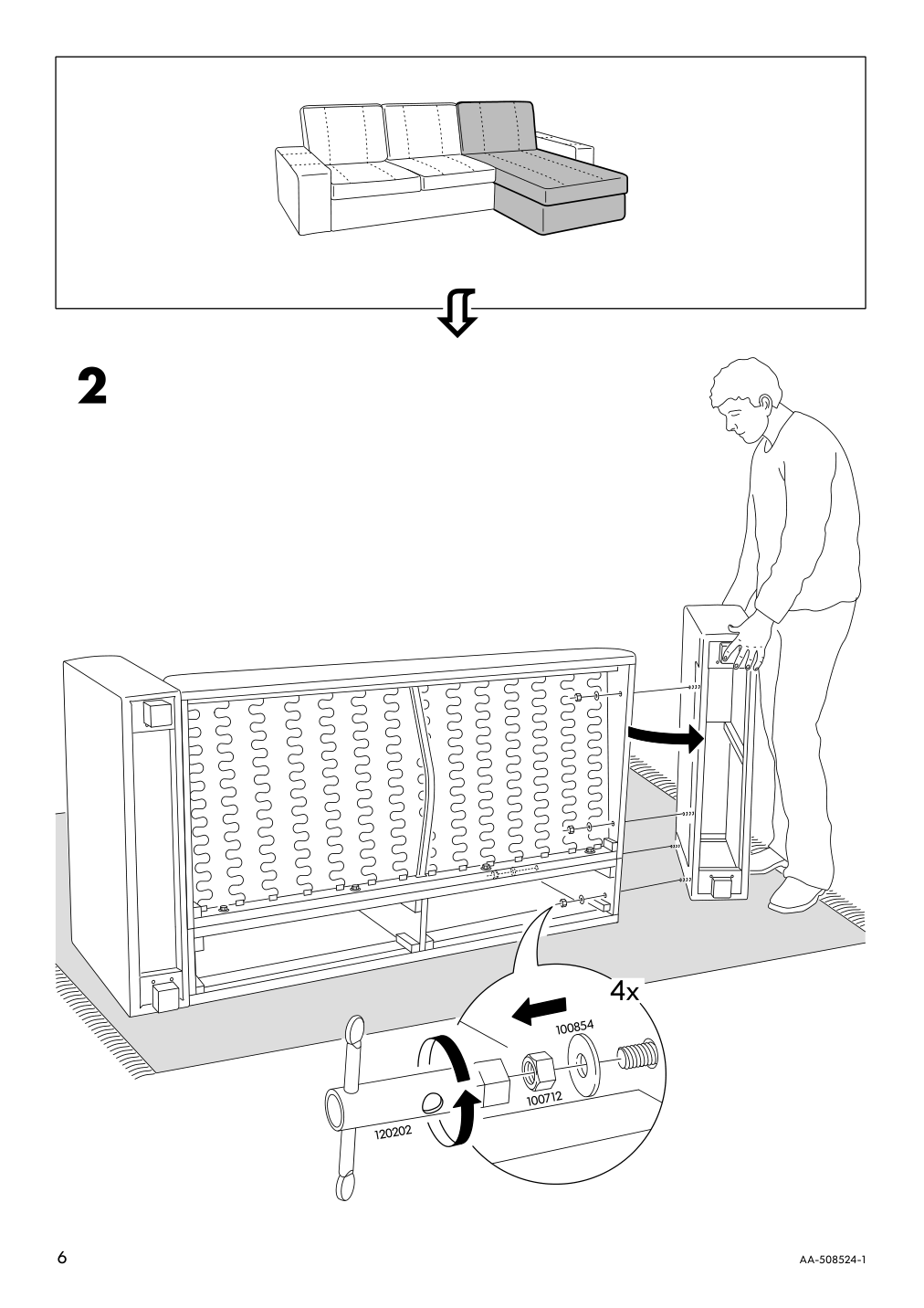 Assembly instructions for IKEA Kivik chaise grann bomstad black | Page 6 - IKEA KIVIK chaise 105.194.93