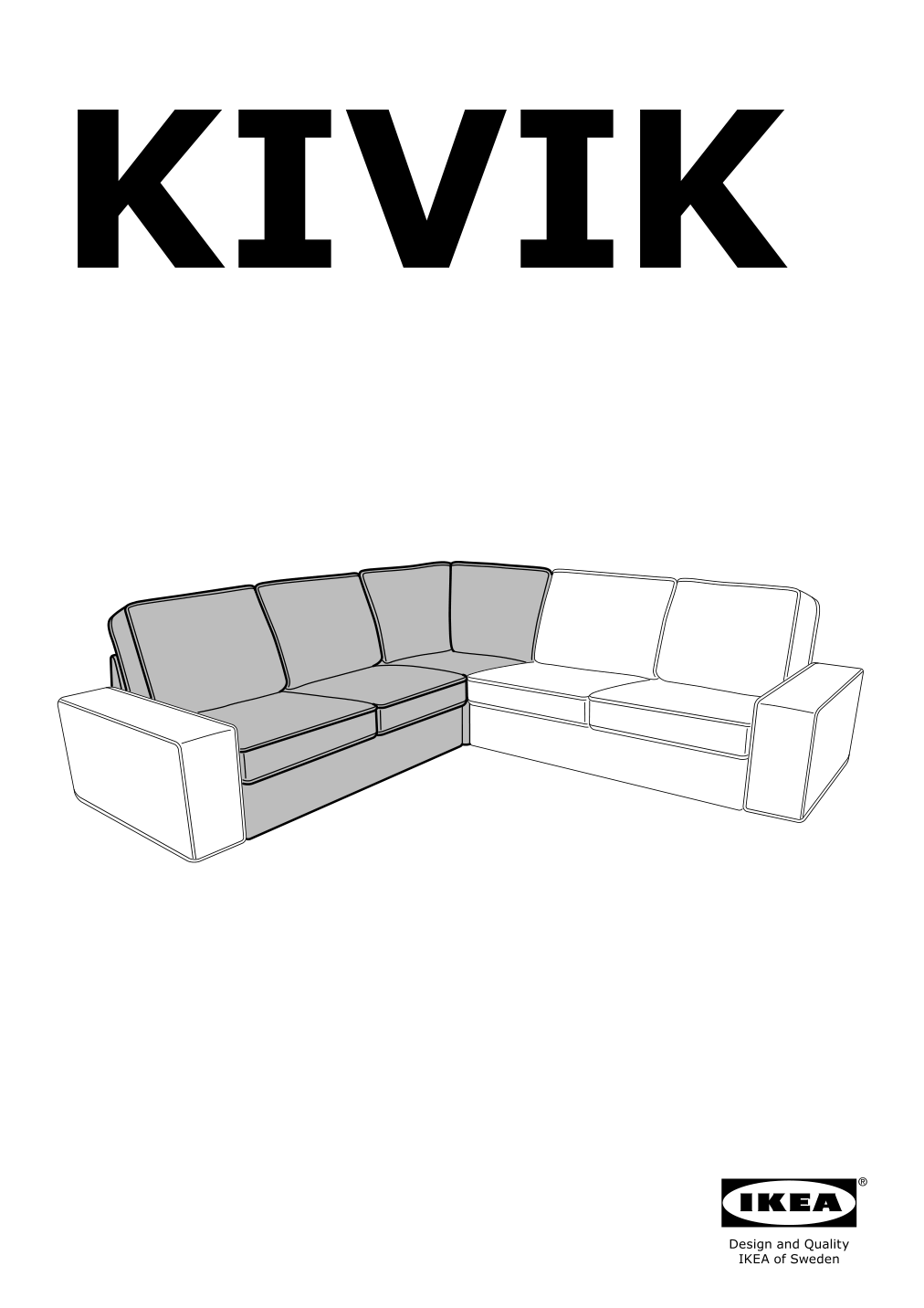 Assembly instructions for IKEA Kivik corner section cover borred dark brown | Page 1 - IKEA KIVIK corner section cover 703.429.53