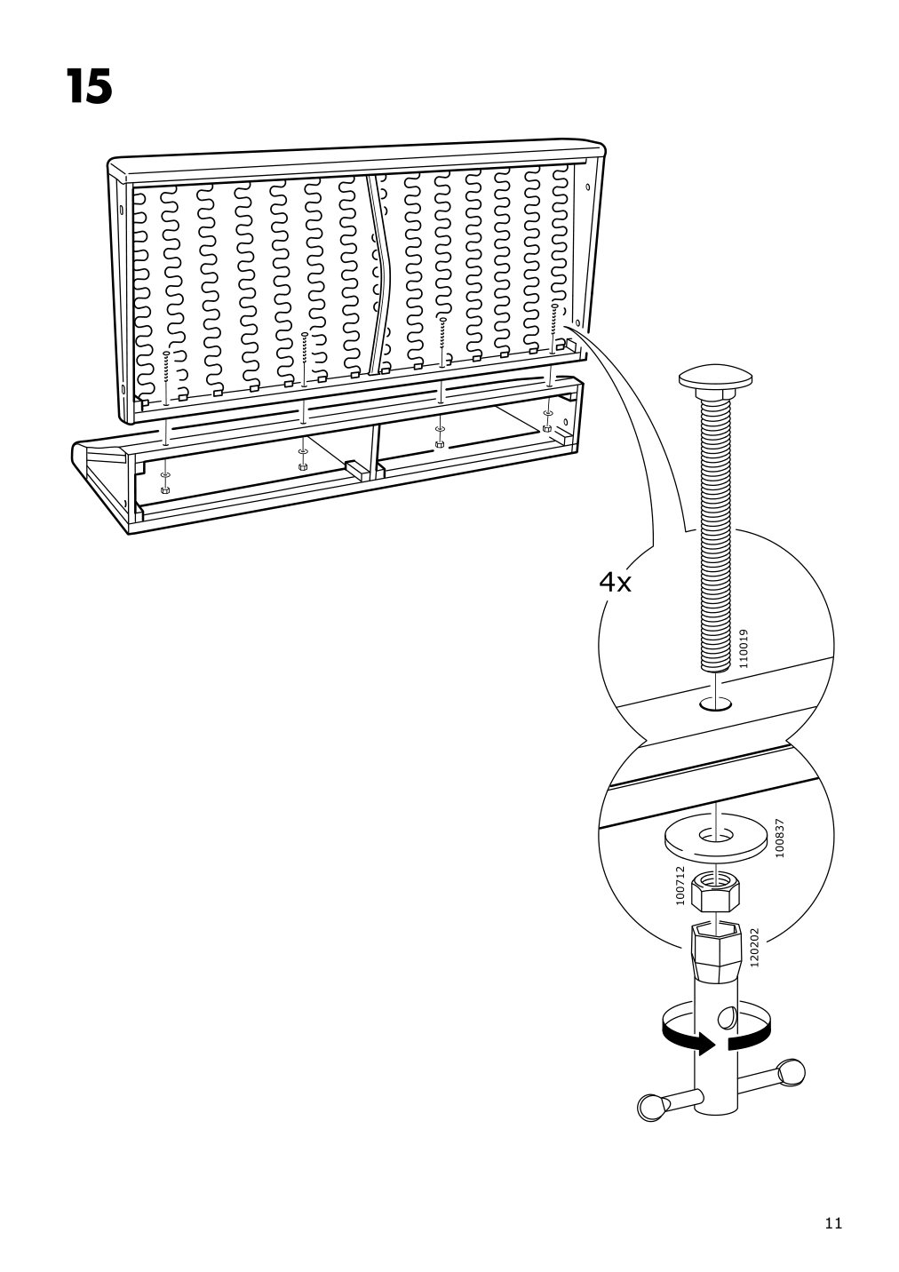 Assembly instructions for IKEA Kivik corner section cover borred dark brown | Page 11 - IKEA KIVIK corner section cover 703.429.53