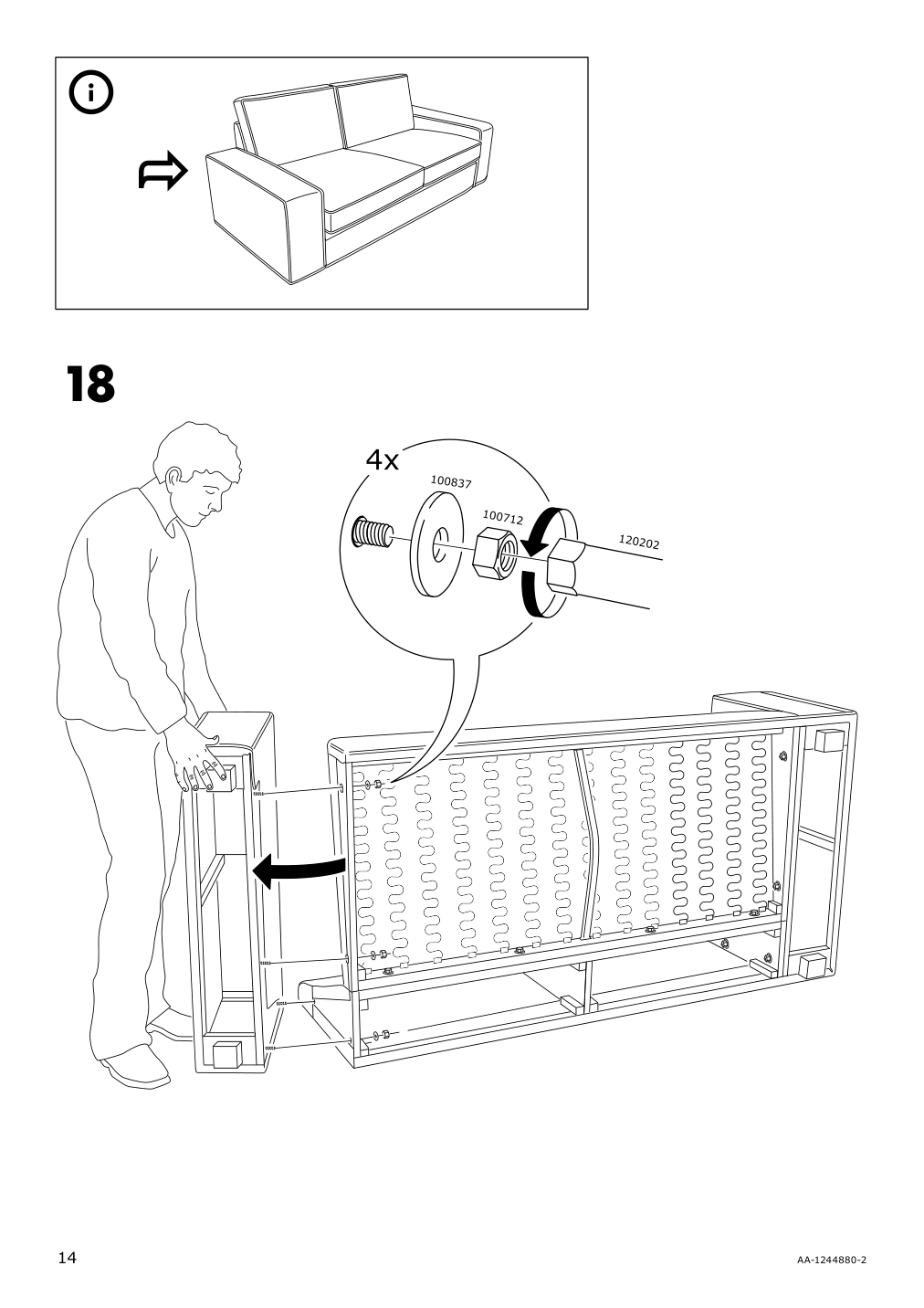 Assembly instructions for IKEA Kivik corner section cover borred dark brown | Page 14 - IKEA KIVIK corner section cover 703.429.53