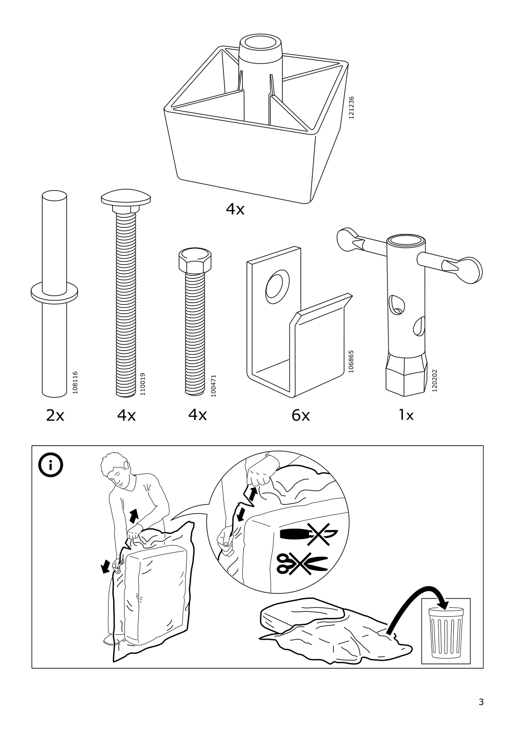 Assembly instructions for IKEA Kivik corner section cover borred dark brown | Page 3 - IKEA KIVIK corner section cover 703.429.53