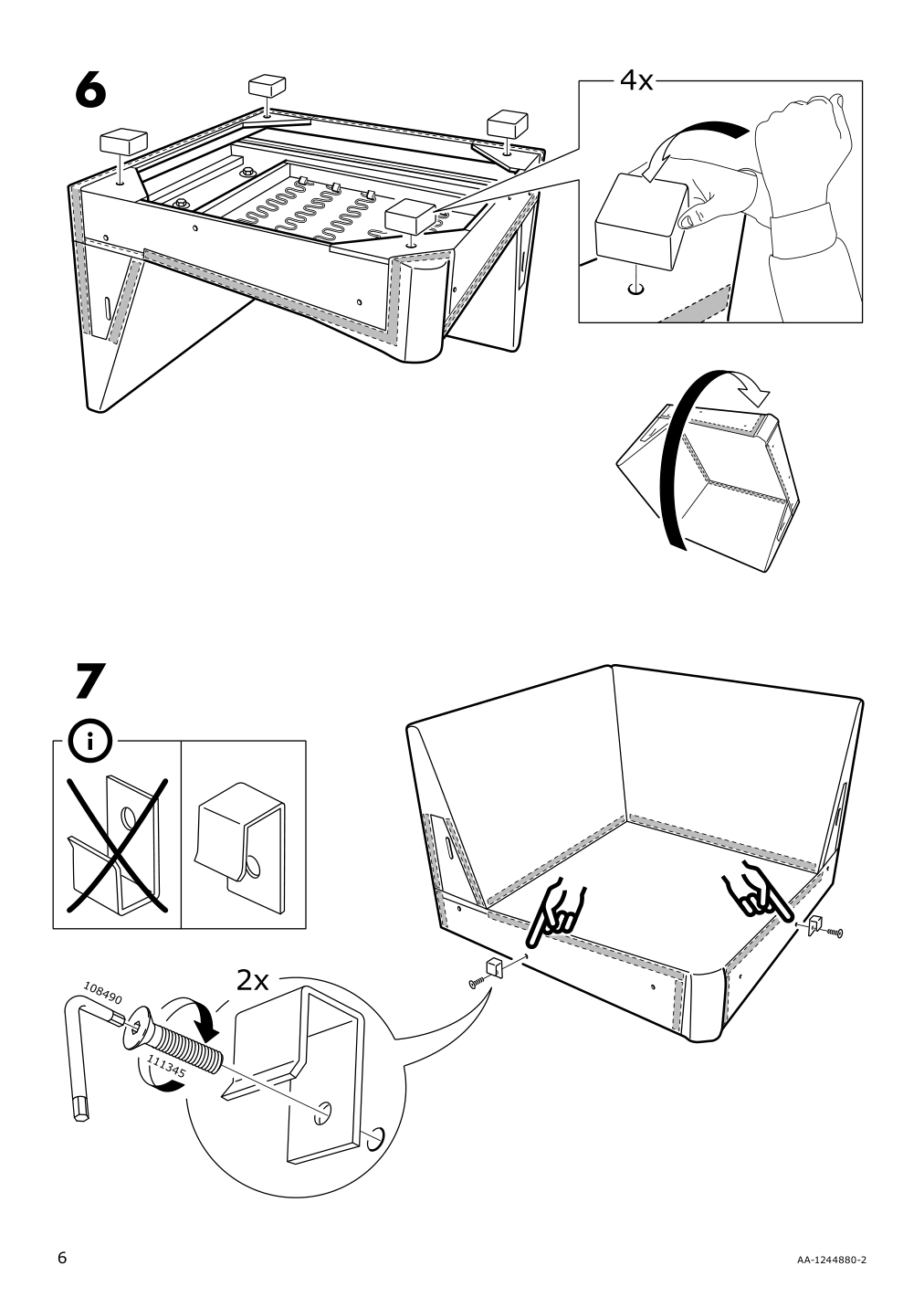 Assembly instructions for IKEA Kivik corner section cover borred dark brown | Page 6 - IKEA KIVIK corner section cover 703.429.53