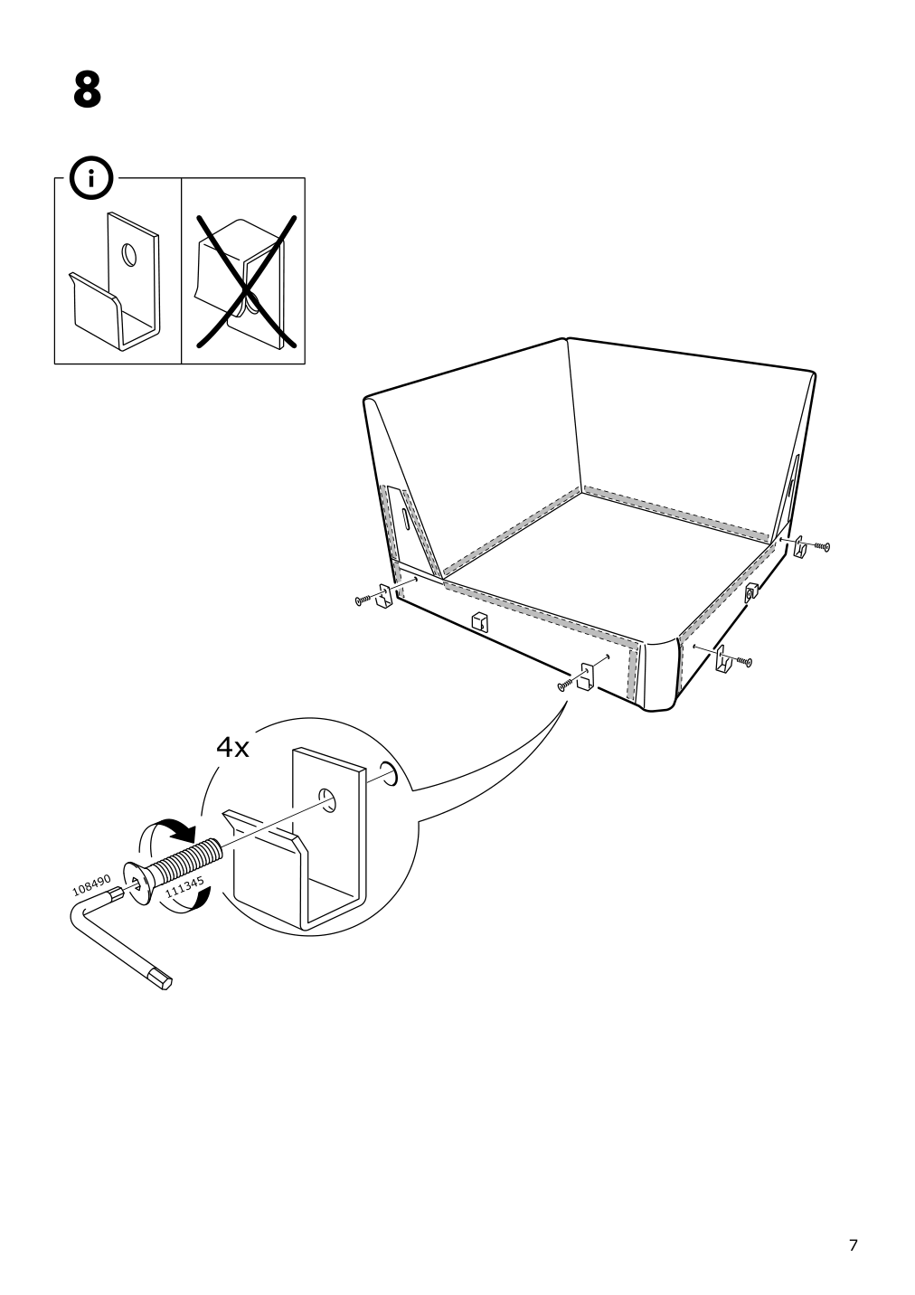 Assembly instructions for IKEA Kivik corner section cover borred dark brown | Page 7 - IKEA KIVIK corner section cover 703.429.53