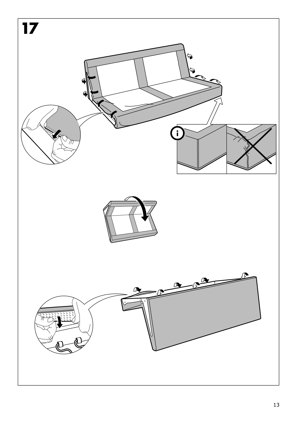 Assembly instructions for IKEA Kivik corner section cover dansbo red lilac | Page 13 - IKEA KIVIK corner section cover 602.927.98