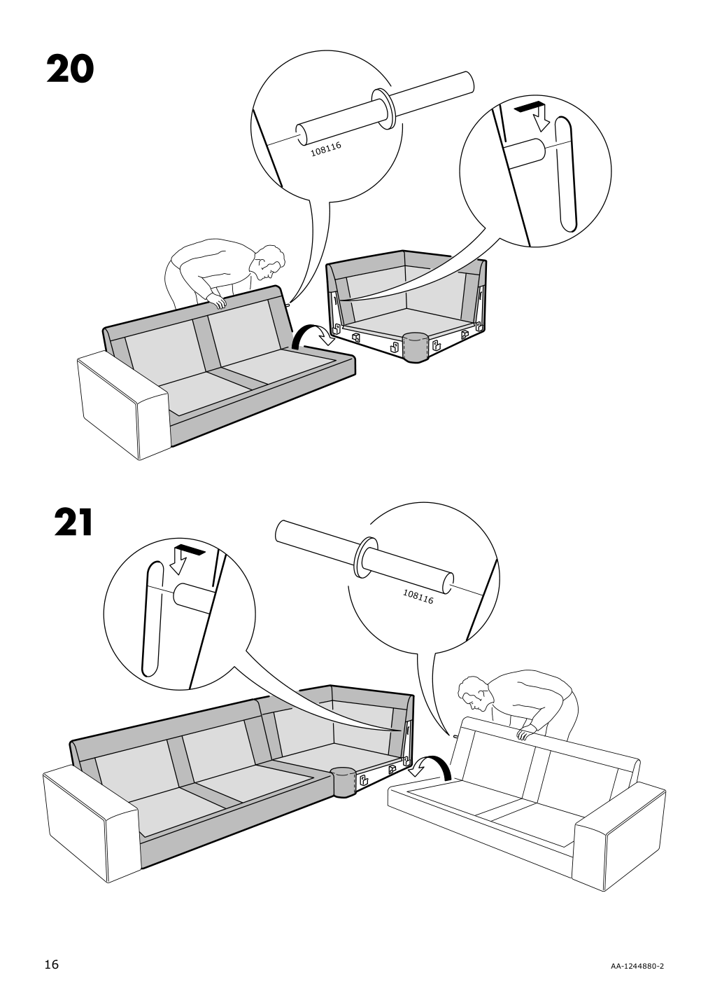 Assembly instructions for IKEA Kivik corner section cover dansbo red lilac | Page 16 - IKEA KIVIK corner section cover 602.927.98