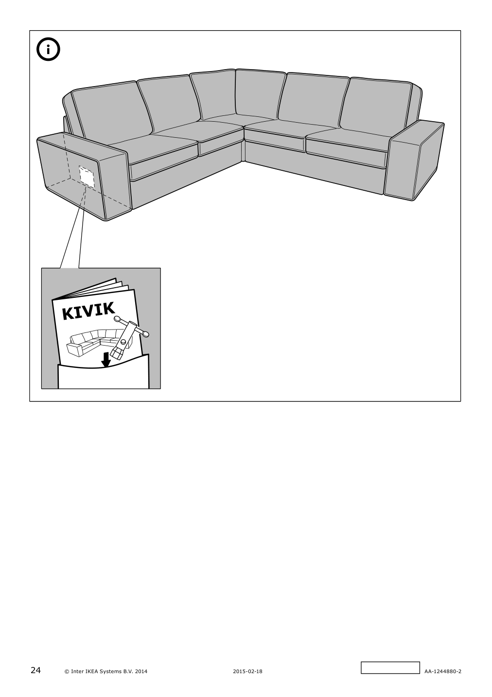 Assembly instructions for IKEA Kivik corner section cover hillared beige | Page 24 - IKEA KIVIK corner section cover 903.488.50