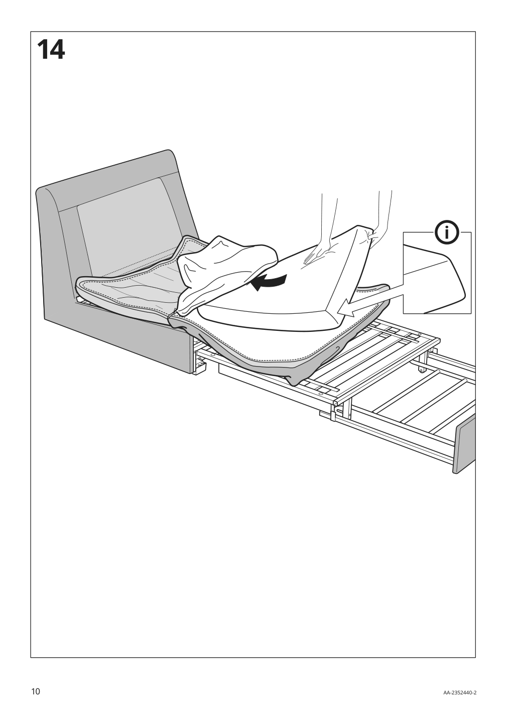 Assembly instructions for IKEA Kivik cover for 1 seat sleeper sofa kelinge gray turquoise | Page 10 - IKEA KIVIK cover for 1-seat sleeper sofa 605.402.27