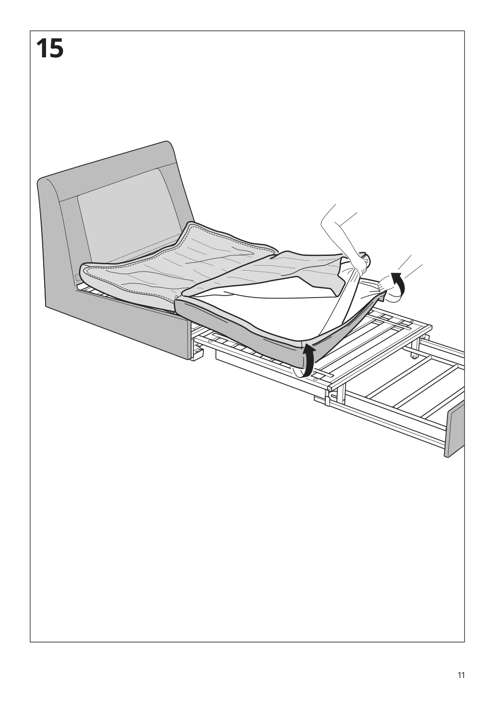 Assembly instructions for IKEA Kivik cover for 1 seat sleeper sofa tresund anthracite | Page 11 - IKEA KIVIK 1-seat sleeper sofa 894.702.43