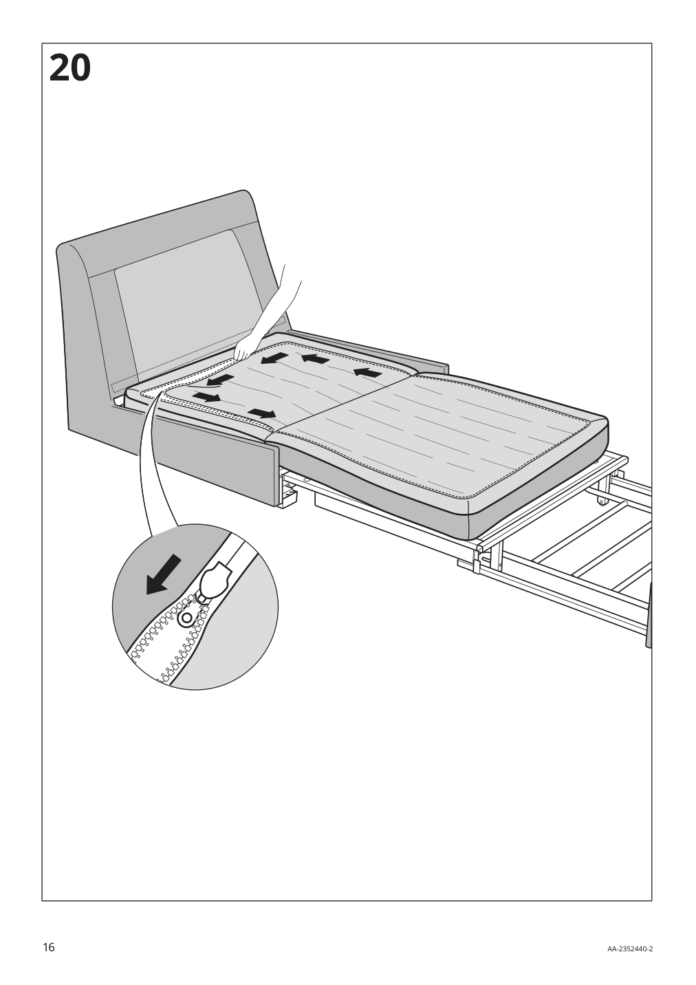 Assembly instructions for IKEA Kivik cover for 1 seat sleeper sofa tresund anthracite | Page 16 - IKEA KIVIK 1-seat sleeper sofa 894.702.43