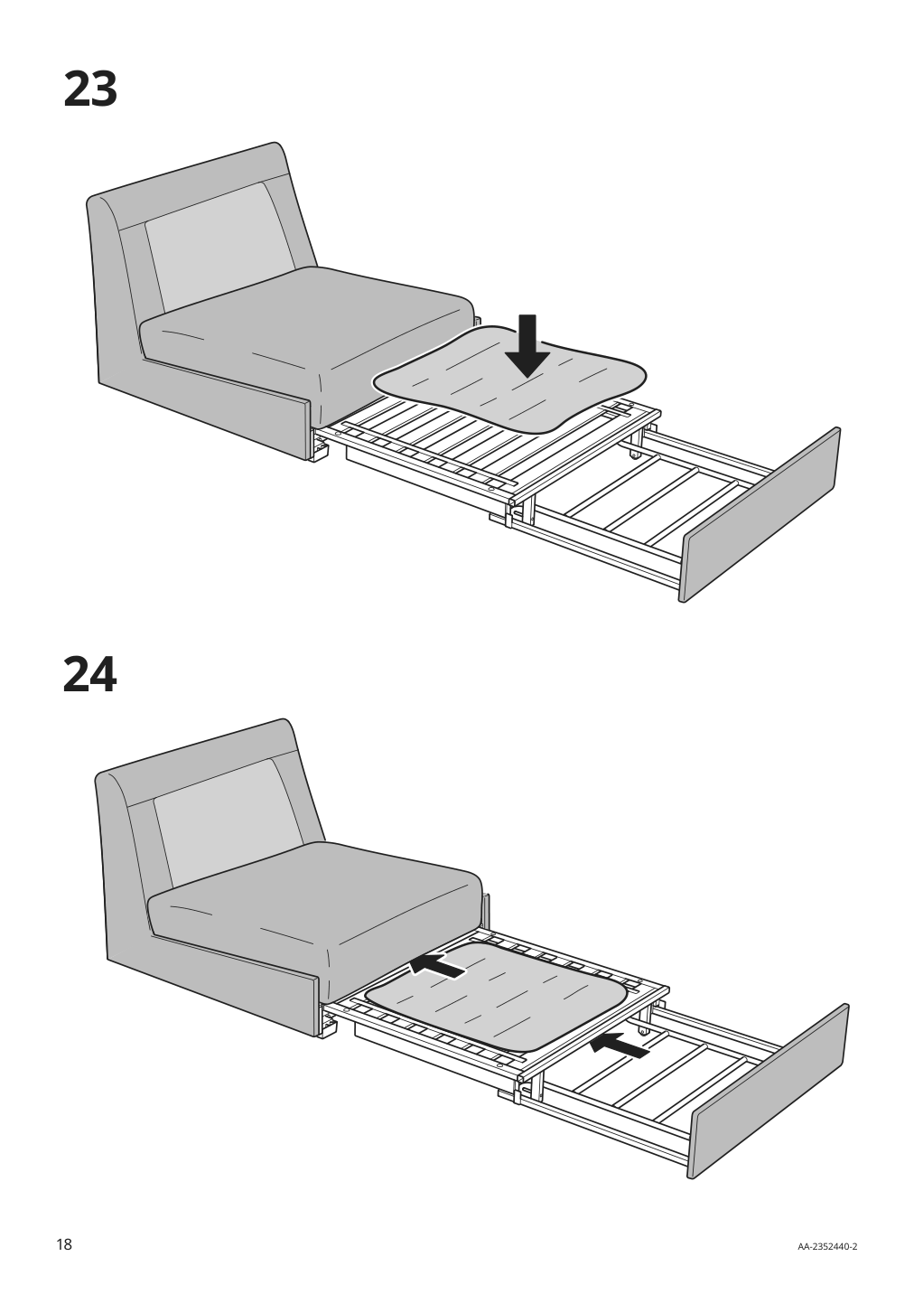 Assembly instructions for IKEA Kivik cover for 1 seat sleeper sofa kelinge gray turquoise | Page 18 - IKEA KIVIK cover for 1-seat sleeper sofa 605.402.27