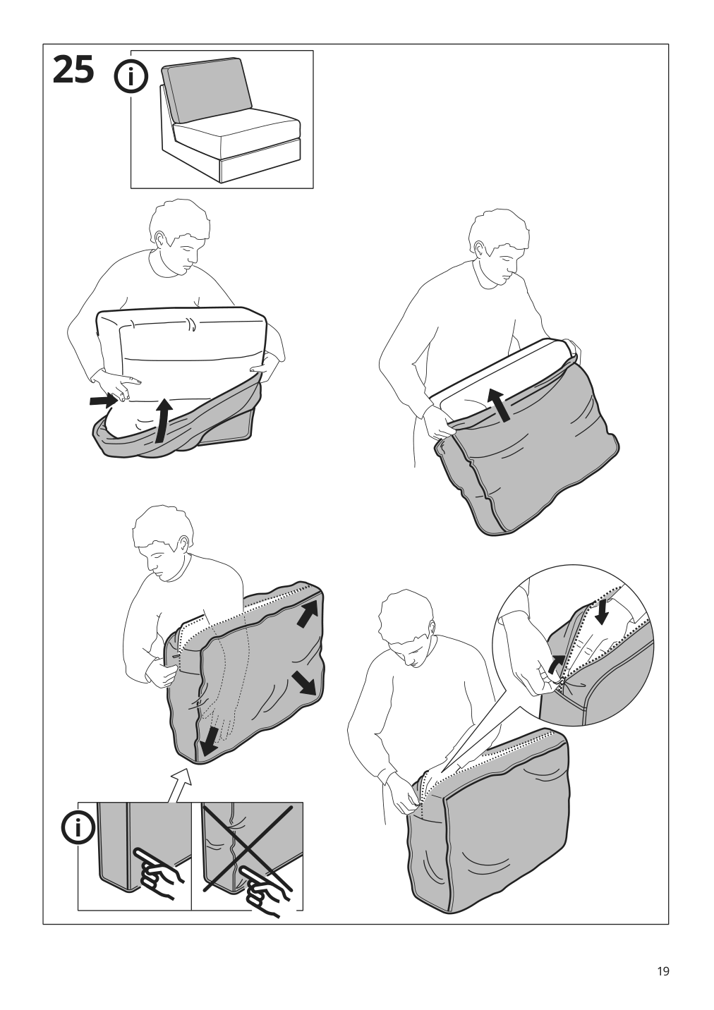 Assembly instructions for IKEA Kivik cover for 1 seat sleeper sofa kelinge gray turquoise | Page 19 - IKEA KIVIK cover for 1-seat sleeper sofa 605.402.27