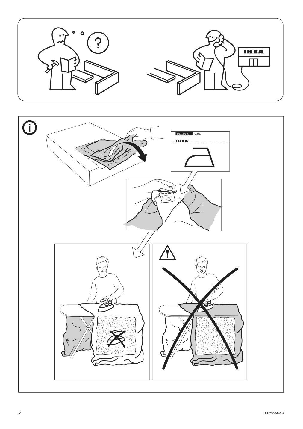 Assembly instructions for IKEA Kivik cover for 1 seat sleeper sofa kelinge gray turquoise | Page 2 - IKEA KIVIK cover for 1-seat sleeper sofa 605.402.27