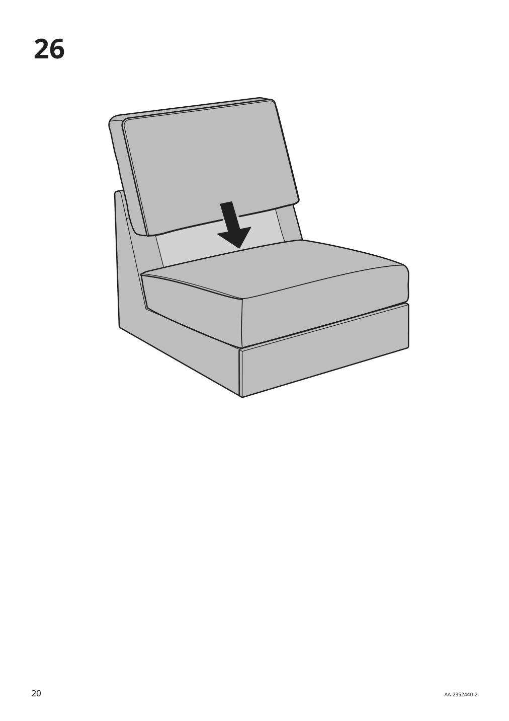 Assembly instructions for IKEA Kivik cover for 1 seat sleeper sofa kelinge gray turquoise | Page 20 - IKEA KIVIK cover for 1-seat sleeper sofa 605.402.27