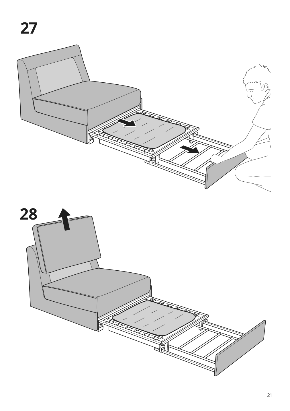 Assembly instructions for IKEA Kivik cover for 1 seat sleeper sofa tresund anthracite | Page 21 - IKEA KIVIK 1-seat sleeper sofa 894.702.43