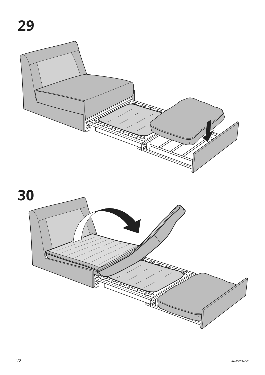 Assembly instructions for IKEA Kivik cover for 1 seat sleeper sofa kelinge gray turquoise | Page 22 - IKEA KIVIK cover for 1-seat sleeper sofa 605.402.27