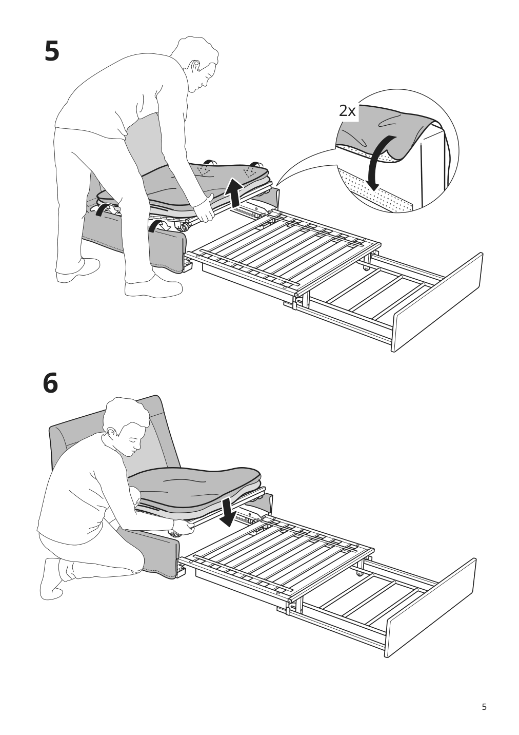 Assembly instructions for IKEA Kivik cover for 1 seat sleeper sofa kelinge gray turquoise | Page 5 - IKEA KIVIK cover for 1-seat sleeper sofa 605.402.27