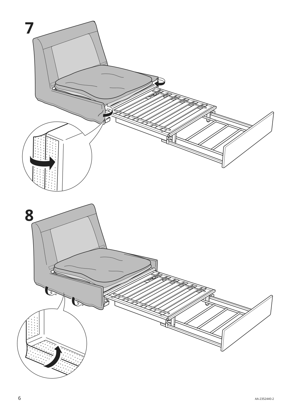 Assembly instructions for IKEA Kivik cover for 1 seat sleeper sofa kelinge gray turquoise | Page 6 - IKEA KIVIK cover for 1-seat sleeper sofa 605.402.27