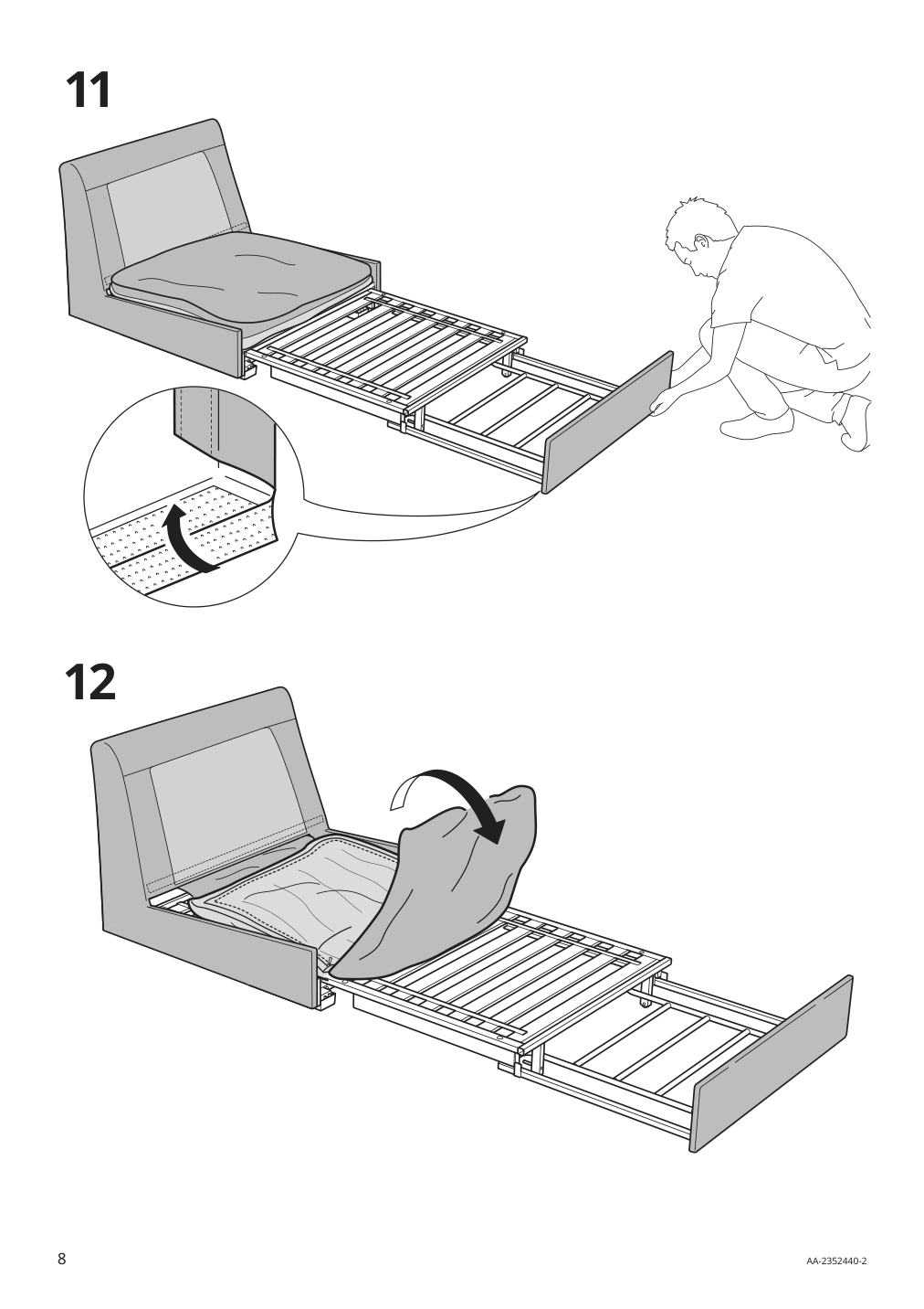 Assembly instructions for IKEA Kivik cover for 1 seat sleeper sofa kelinge gray turquoise | Page 8 - IKEA KIVIK cover for 1-seat sleeper sofa 605.402.27