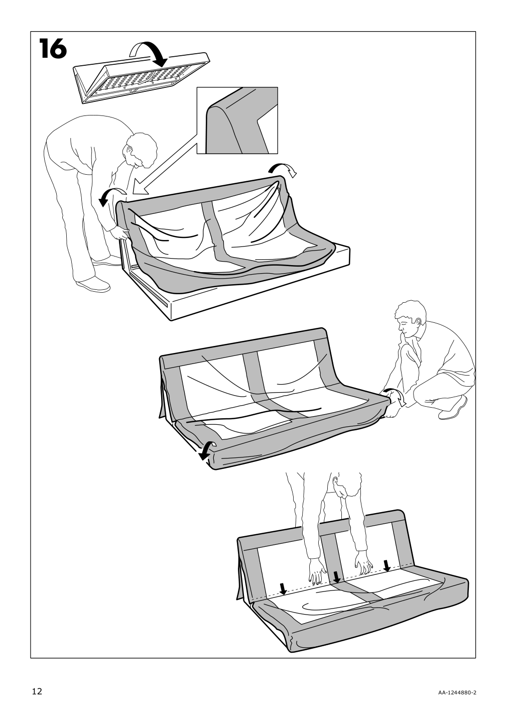 Assembly instructions for IKEA Kivik cover for corner section tallmyra white black | Page 12 - IKEA KIVIK cover for corner section 304.827.14