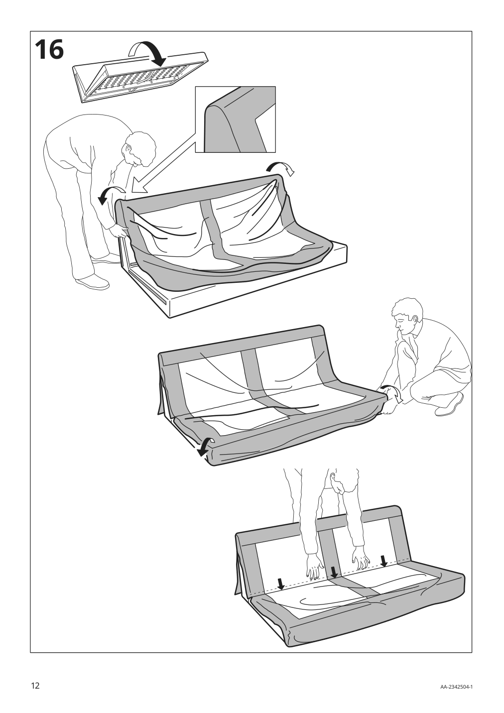 Assembly instructions for IKEA Kivik cover for corner section gunnared beige | Page 12 - IKEA KIVIK corner sectional, 5-seat w chaise 594.847.17