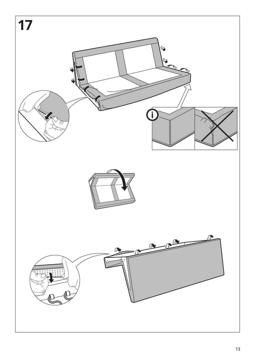 Assembly instructions for IKEA Kivik cover for corner section tallmyra blue | Page 13 - IKEA KIVIK corner sectional, 5-seat w chaise 894.847.11