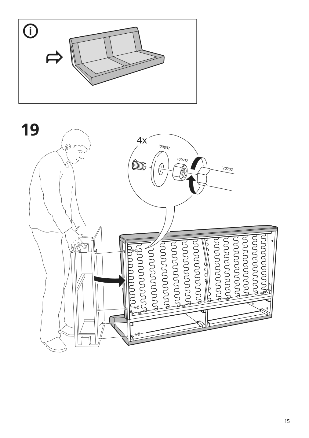 Assembly instructions for IKEA Kivik cover for corner section gunnared light green | Page 15 - IKEA KIVIK sectional 6-seat crn/chaise 594.847.03