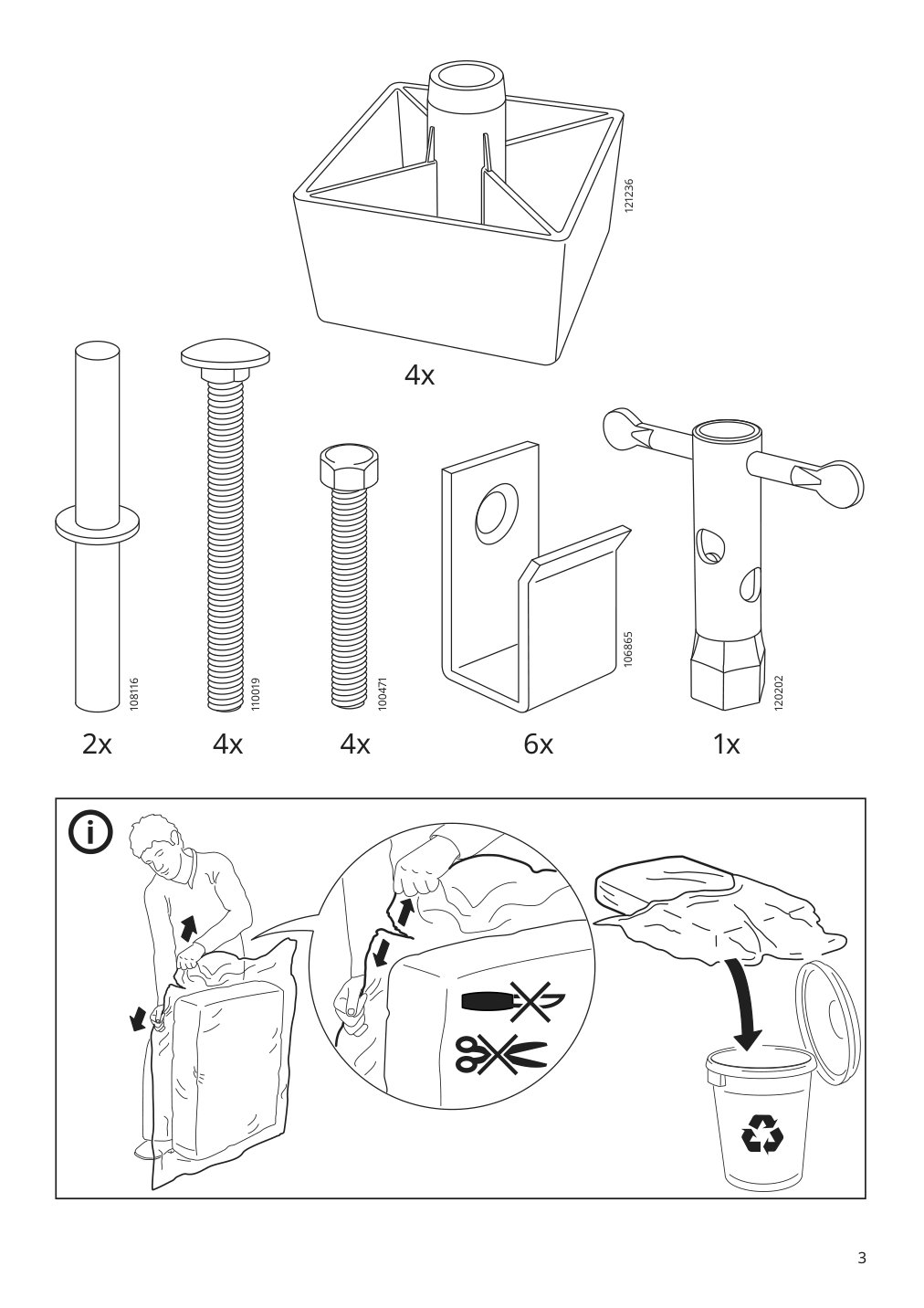 Assembly instructions for IKEA Kivik cover for corner section gunnared light brown pink | Page 3 - IKEA KIVIK corner sectional, 5-seat w chaise 994.847.15