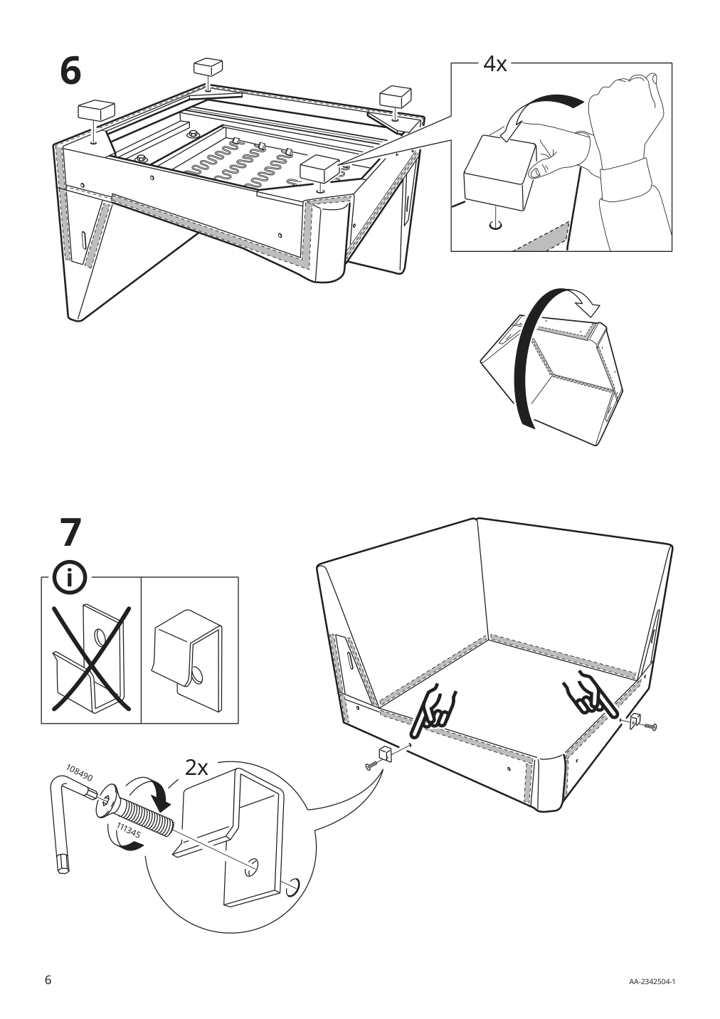 Assembly instructions for IKEA Kivik cover for corner section gunnared light brown pink | Page 6 - IKEA KIVIK corner sectional, 5-seat w chaise 994.847.15