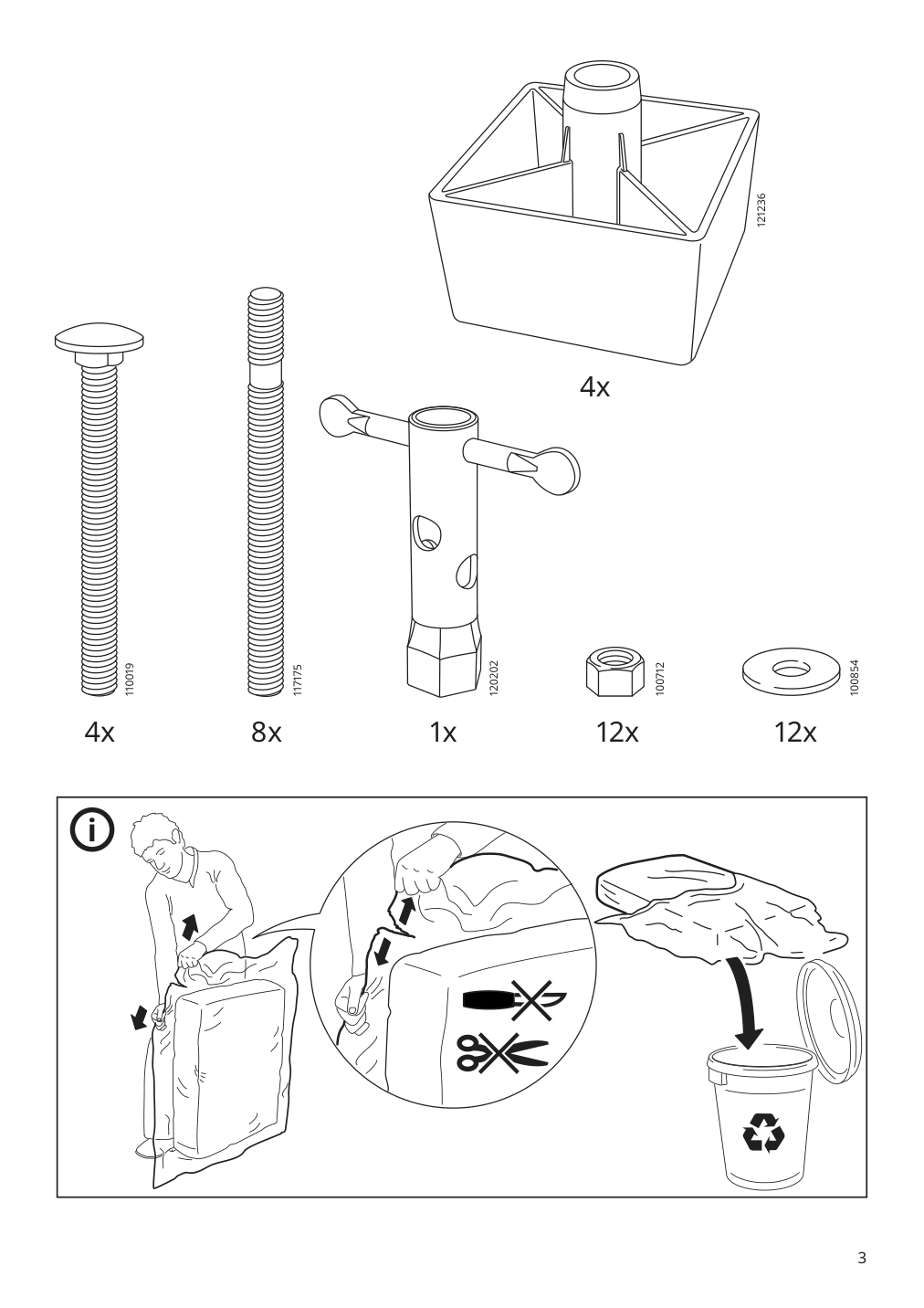 Assembly instructions for IKEA Kivik cover for loveseat | Page 3 - IKEA KIVIK cover for loveseat 604.819.68